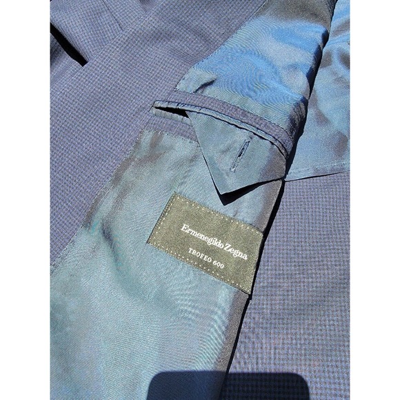 ERMENEGILDO ZEGNA Blue Trofeo 600 WOOL SILK Blazer Sport Coat Jacket - 42 R - Picture 5 of 9